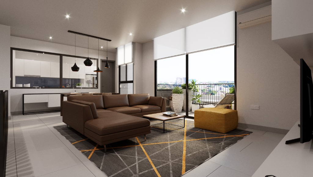 1957 Apartments and Retail 14 — Living Room Interior