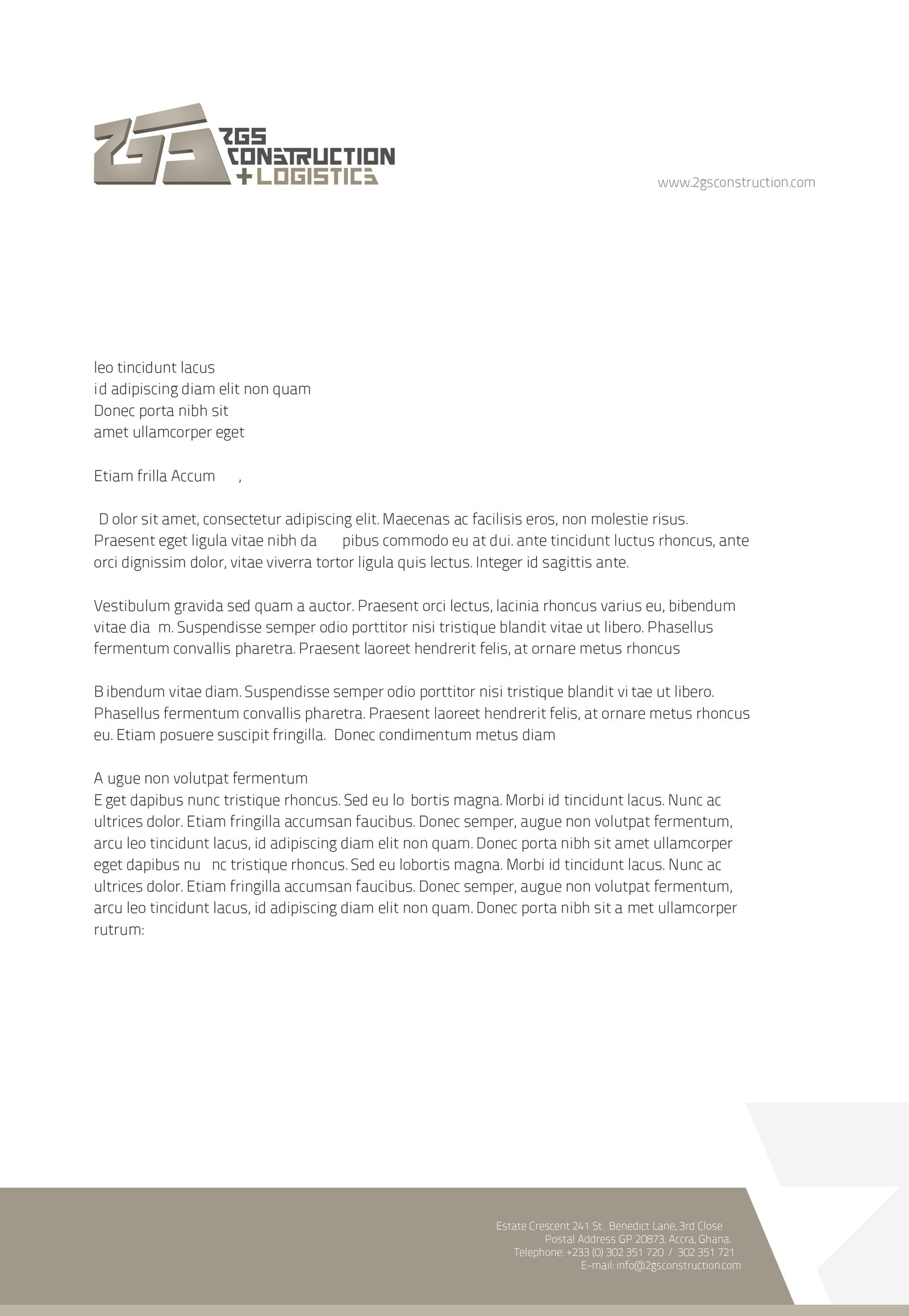 Letterhead variant closing with a sand footer band and chevron over the maze-patterned ground