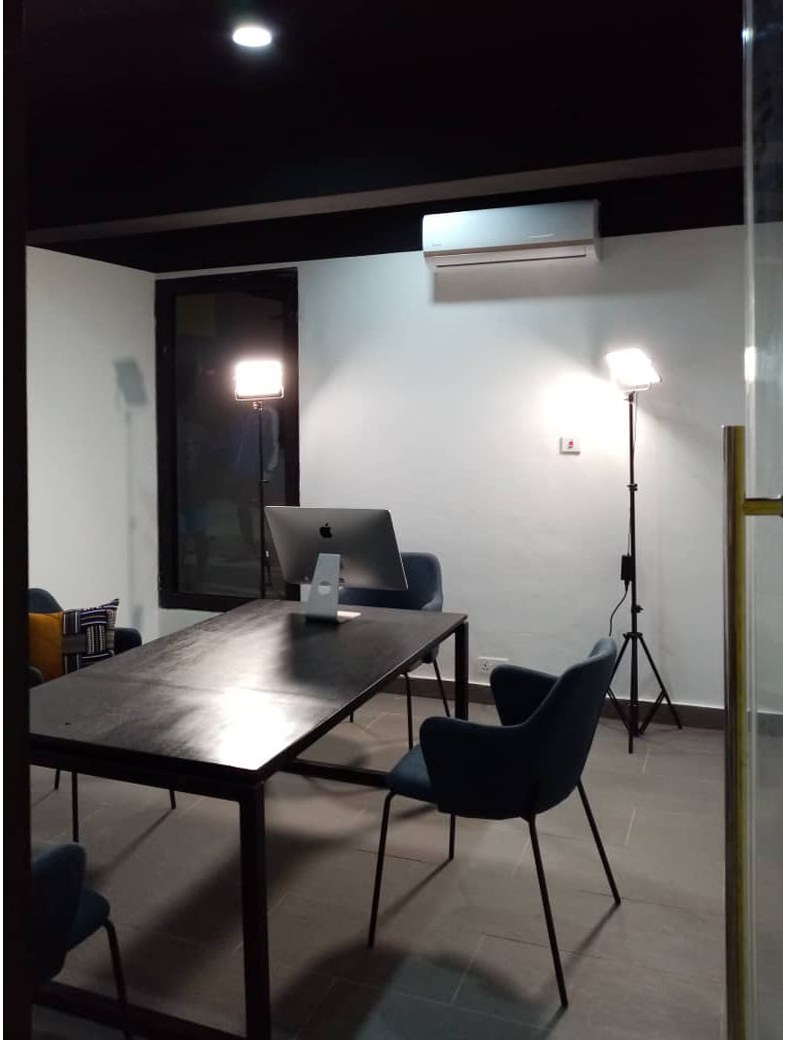 5AAP — the Patrick Steele Room from inside, lit by a temporary worklight before handover