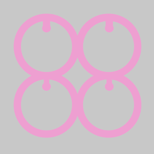 Animated build of the monogram, its four lobes cycling through the burgundy and pink palette
