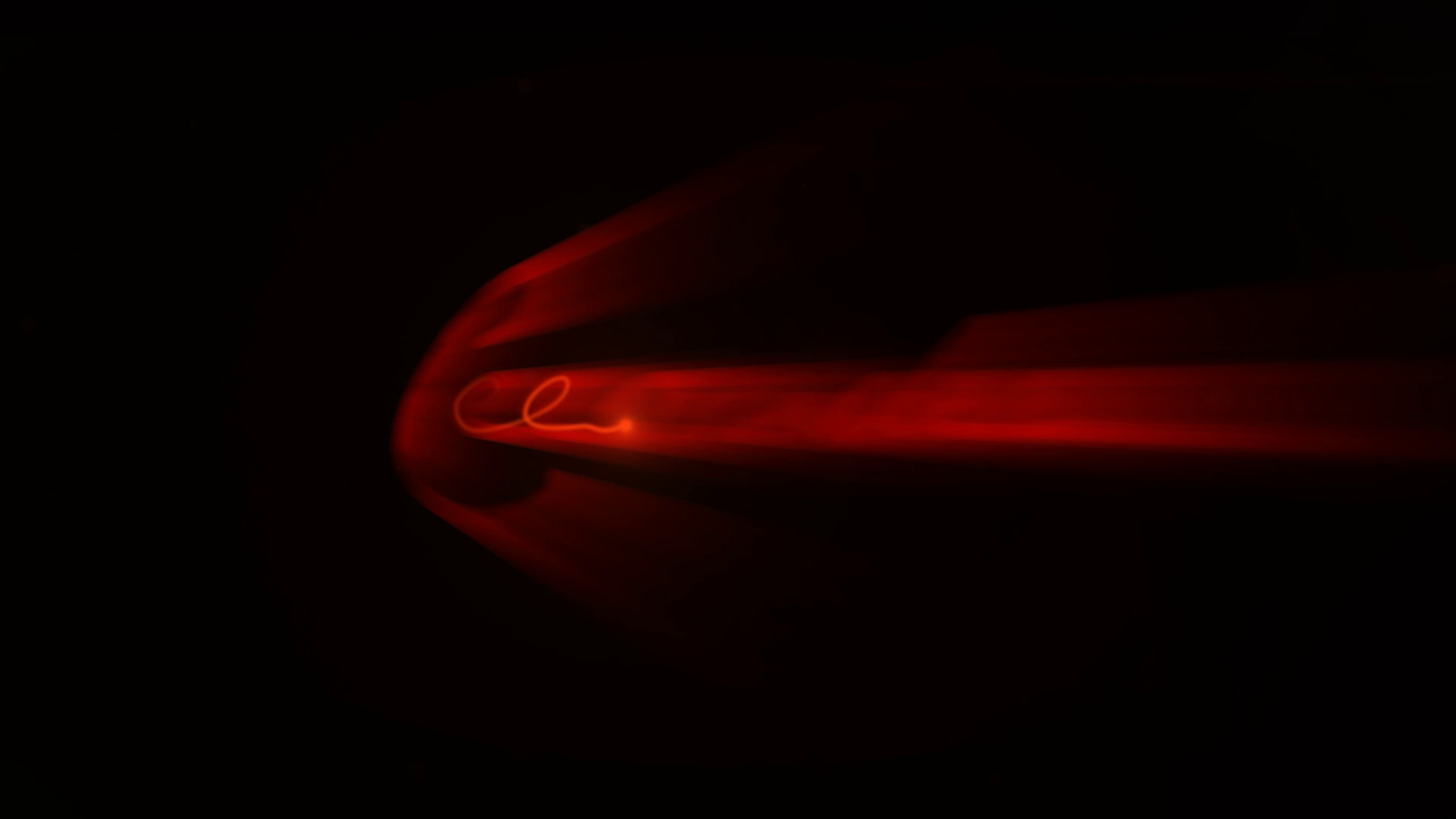 Ceeander Ident — a red streak of light drawn across black