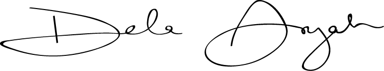 The signature logotype on its own, scanned from a hand-drawn original, with an oversized open initial and a long trailing flourish