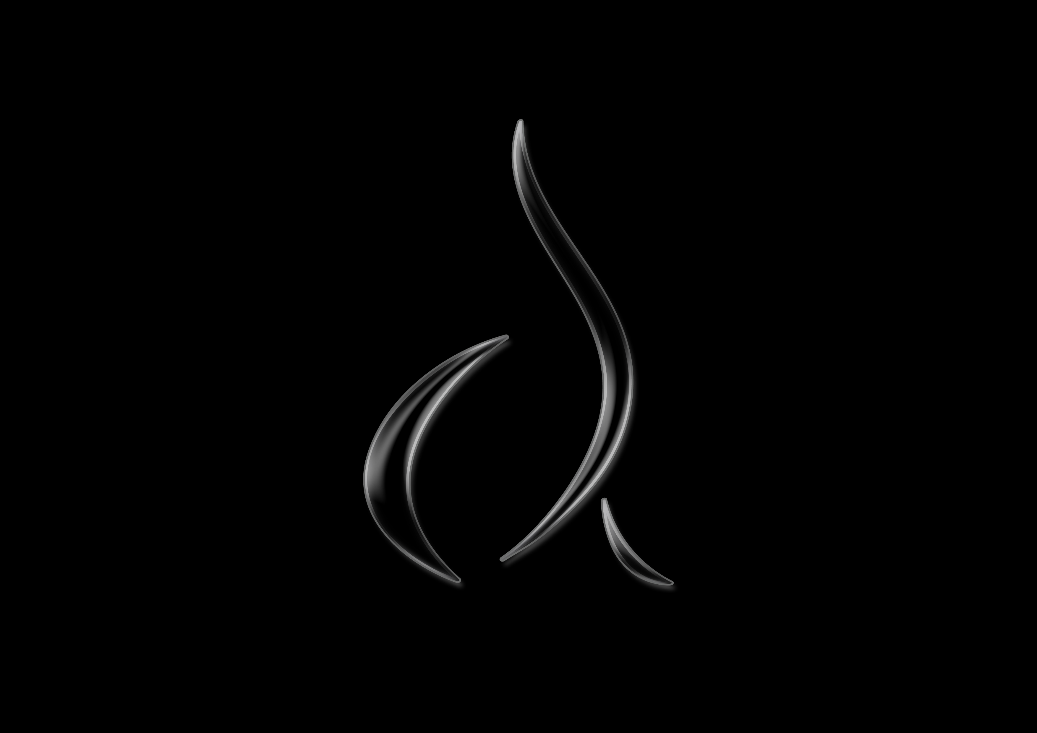 Dela Anyaa - the chrome calligraphic mark on black