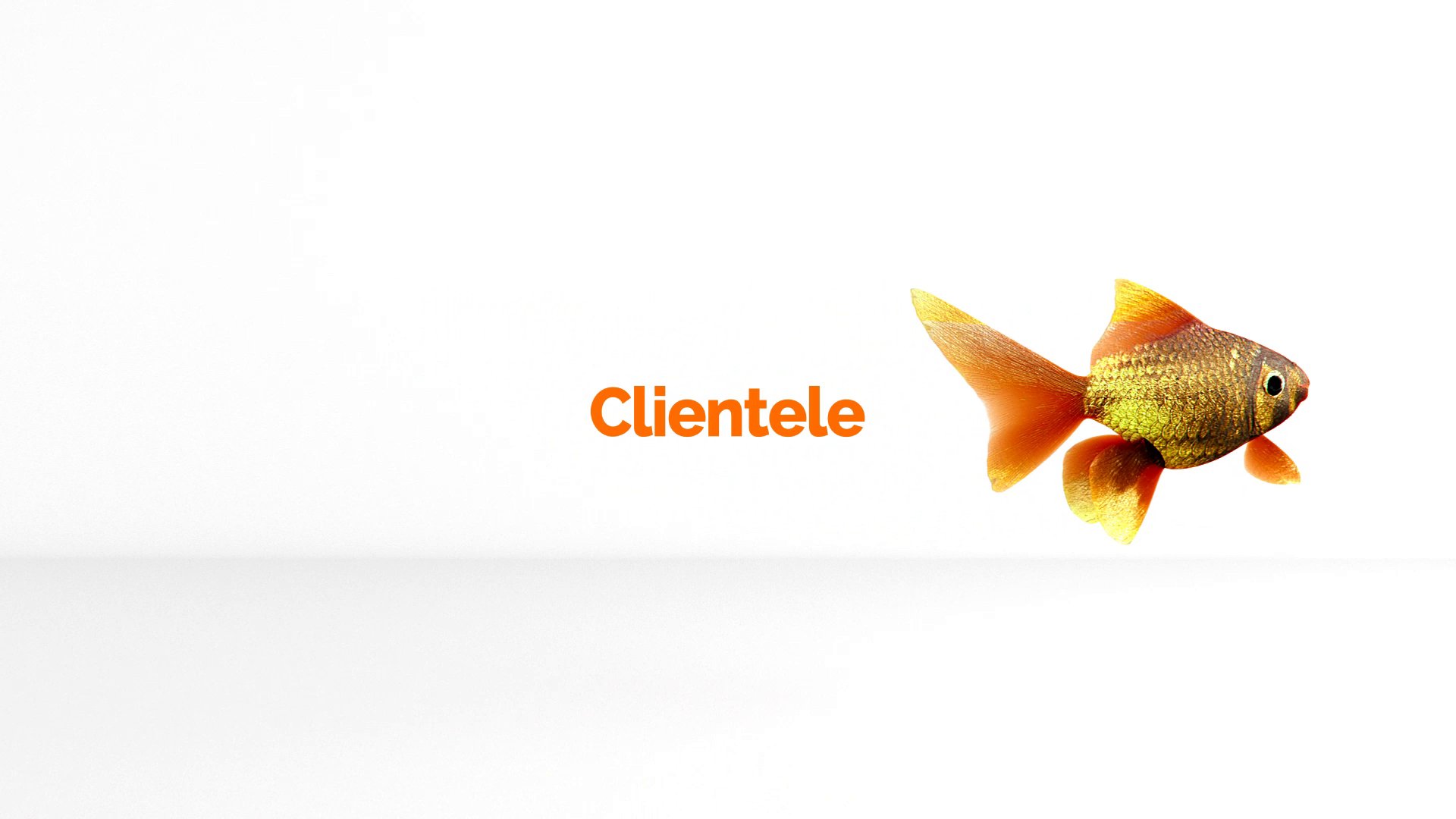 Emerge Co. Ltd Showreel — the word Clientele in orange beside a fish