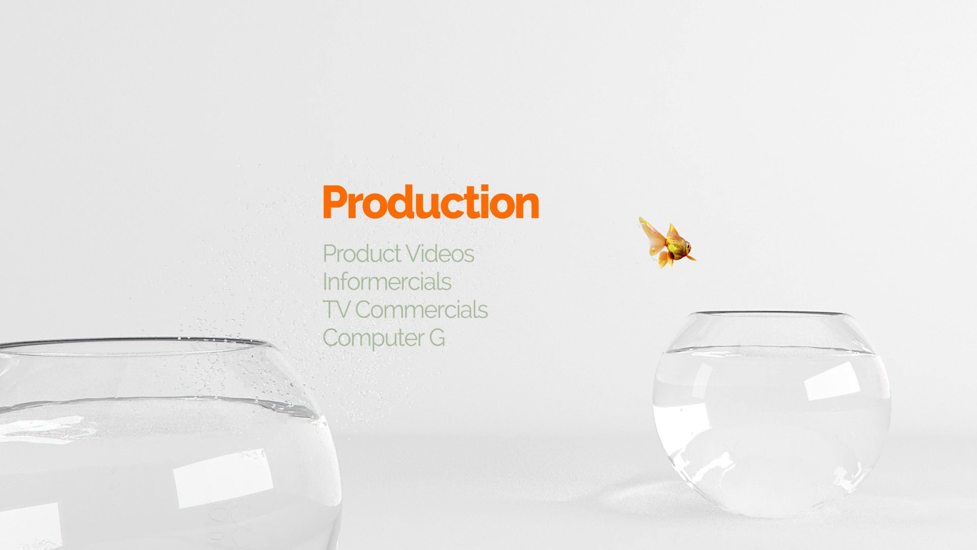 Emerge Co. Ltd Showreel — Production with its service list appearing line by line