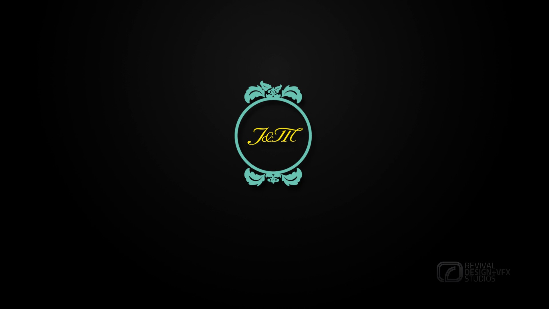 Damask scrollwork growing from the crown and base of the teal ring