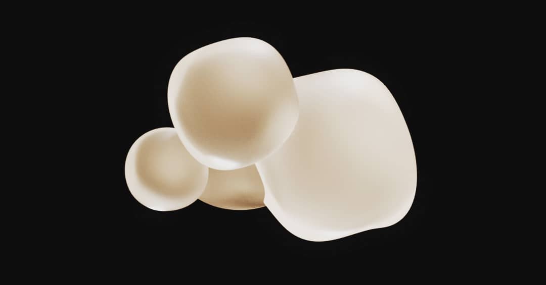 MLKY-BLBS: a cluster of three rounded matte diffusers reading as one body against black.